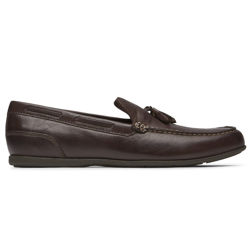 Mocasines Rockport Hombre Mexico - Malcom Tassel Marrom Oscuro - YSMAH9432